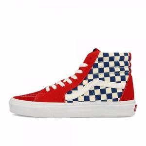 Vans Red Hightop Sk8-Hi 'Bmx Checkerboard